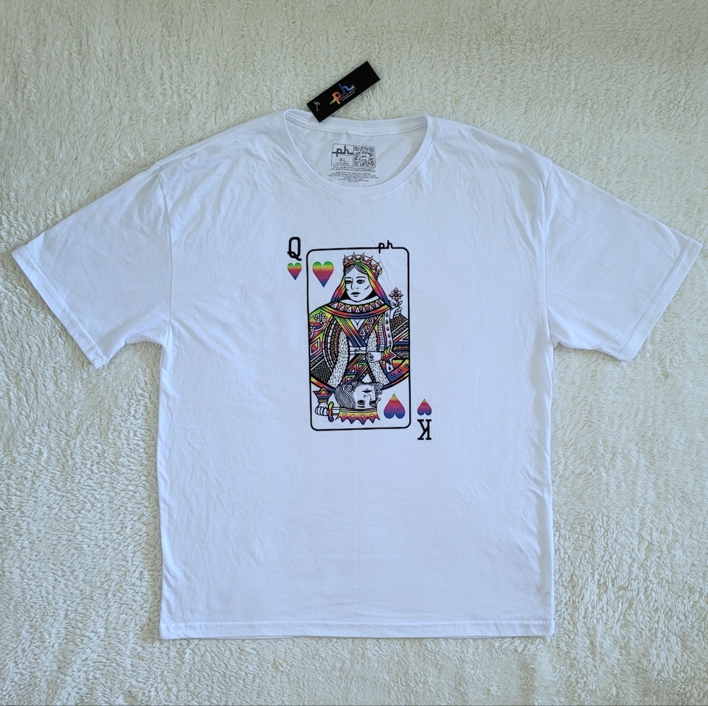PH The Phluid Project Queen👸 and King🫅 Duo✌️ Playing Card Graphic Tee👕 - NWT